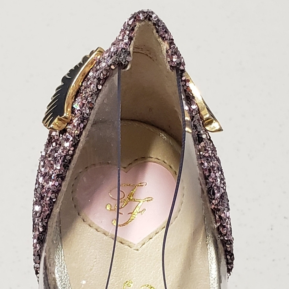 TOO FACED Better Than Sex Pink Glitter Heels Made in Italy Size 36 - Picture 10 of 16